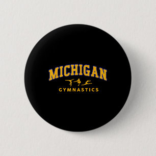 Michigan Gymnastics Gymnast Acrobatics T - Shirt.p Button