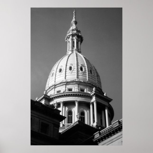 Michigan Hauptstadt Gebäude Poster (Vorne)