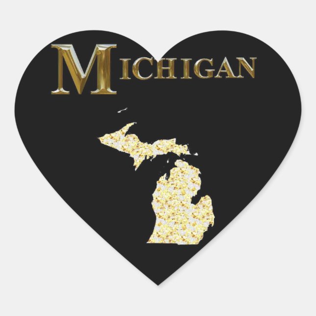 MICHIGAN Herz-Aufkleber (Vorderseite)