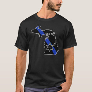 Michigan-Hilfssheriff-T-Shirt verdünnen Blue Line T-Shirt