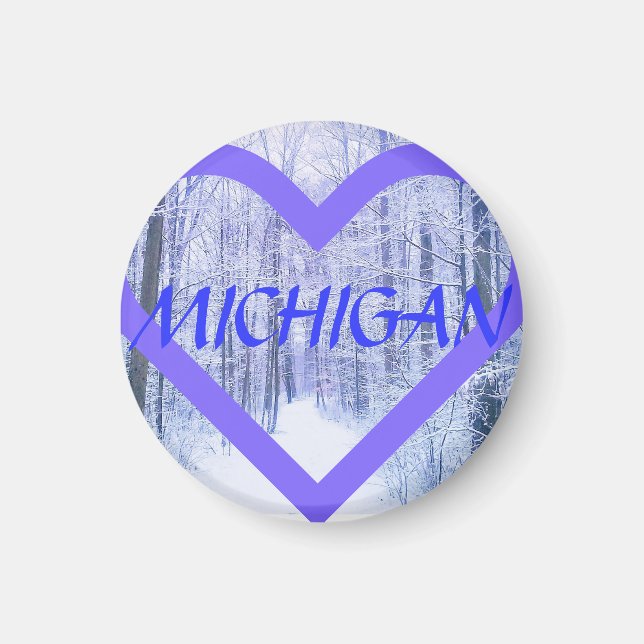 MICHIGAN HIVER PUR<3BLU MAGNET (Devant)