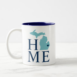 Michigan Home Aqua Navy Blau Benutzerdefinierte St Zweifarbige Tasse