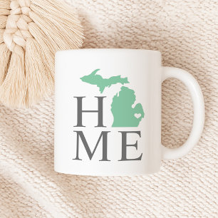 Michigan Home Mint Grün State Herz Kaffeetasse