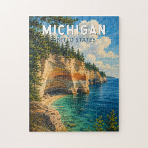 Michigan Illustration Reise Kunst Vintage