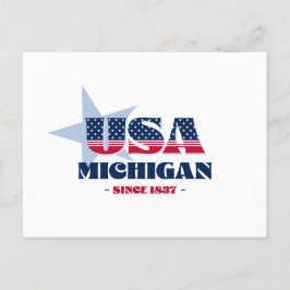 Michigan in Rot, Weiß und Blau-Postkarte Postkarte