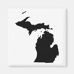Michigan in Schwarz und Weiß Magnet