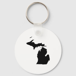 Michigan in Schwarz und Weiß Schlüsselanhänger