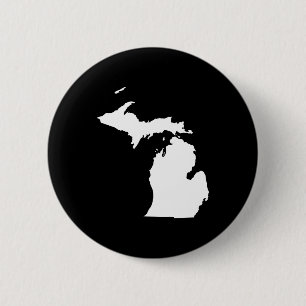 Michigan in Weiß und Schwarz Button