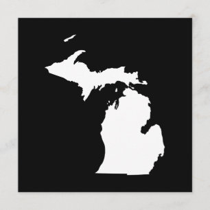 Michigan in Weiß und Schwarz Einladung