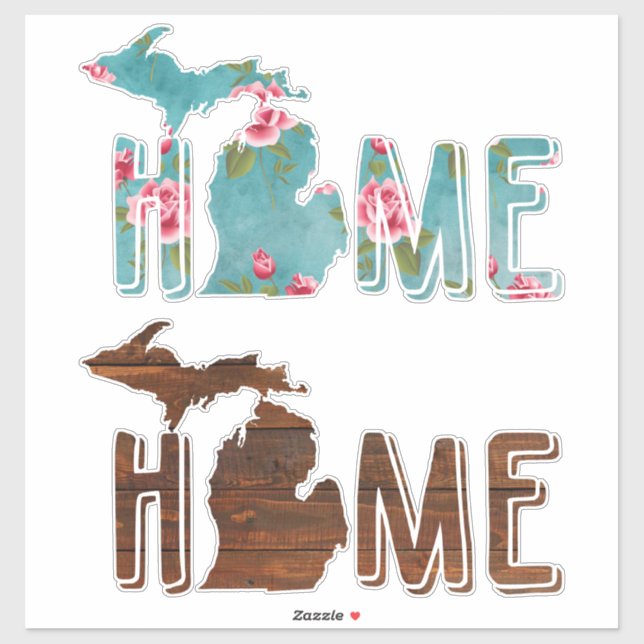 Michigan ist Zuhause | Michigan Aufkleber (Blatt)