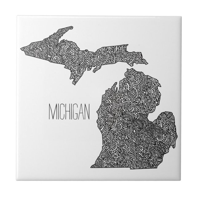Michigan-Karte Fliese (Vorderseite)
