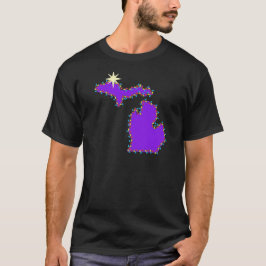 Michigan Karte mit Weihnachtsbeleuchtung unisex T  T-Shirt