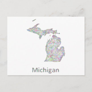 Michigan-Karte Postkarte