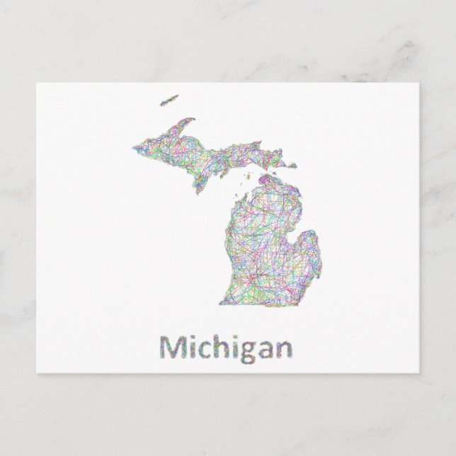 Michigan-Karte Postkarte (Vorderseite)
