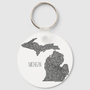 Michigan-Karte Schlüsselanhänger