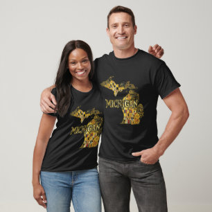 Michigan Karte und Text T-Shirt