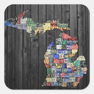 Michigan-Landkreis-Lizenz-Platten-Kunst-Aufkleber Quadratischer Aufkleber