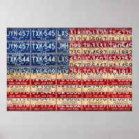 Michigan License Plate American Flag Art