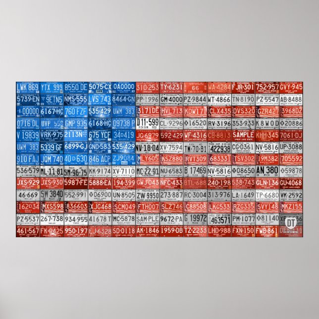 Michigan License Plate Flag Art Print Two Poster (Vorne)