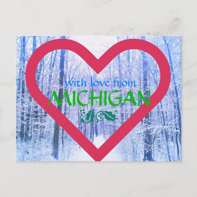 MICHIGAN LIEBE HOLIDAY POSTCARD POSTKARTE (Vorderseite)