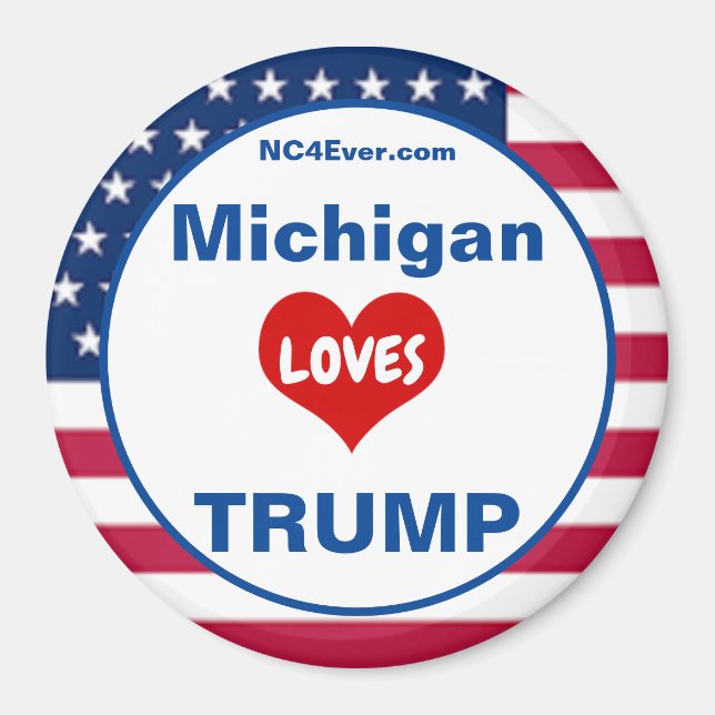 Michigan LIEBEN TRUMP Patriotic Kühlschrank Magnet (Vorne)