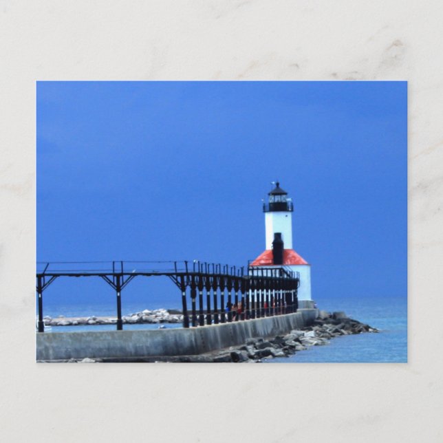 Michigan Light House Postkarte (Vorderseite)