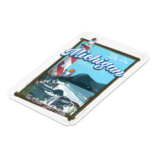 Michigan Lighthouse Reiseplakat! Magnet