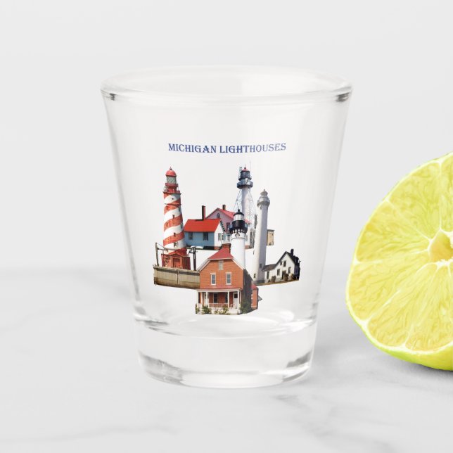 Michigan Lighthouses-Glas Schnapsglas (Vorderseite)