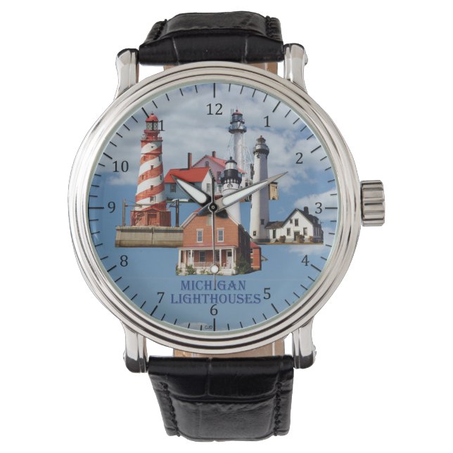 Michigan Lighthouses watch Armbanduhr (Vorderseite)