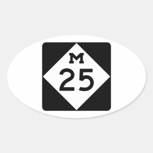 Michigan M-25 Ovaler Aufkleber