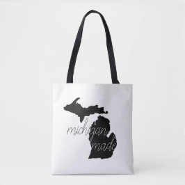 Michigan machte Typografie mit schwarzer Silhouett Tasche