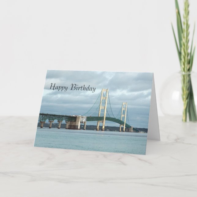 Michigan Mackinac Bridge Foto Geburtstag Karte (Vorderseite)
