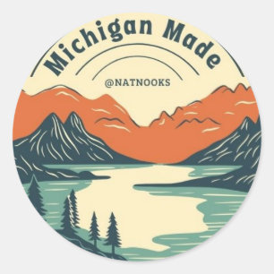 Michigan Made Nature Wandersticker Runder Aufkleber