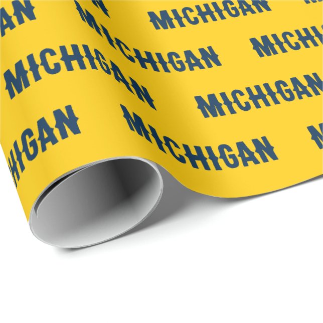 Michigan Maize and Blue Wrapping Paper Geschenkpapier (Rolleneckpunkt)