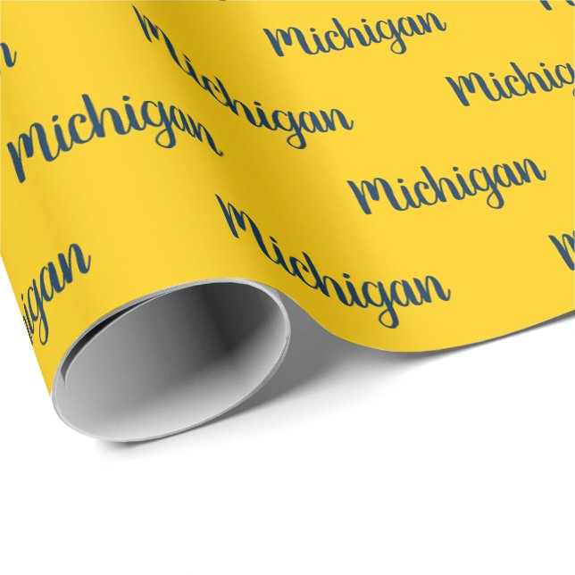 Michigan Maize and Blue Wrapping Paper Geschenkpapier (Rolleneckpunkt)