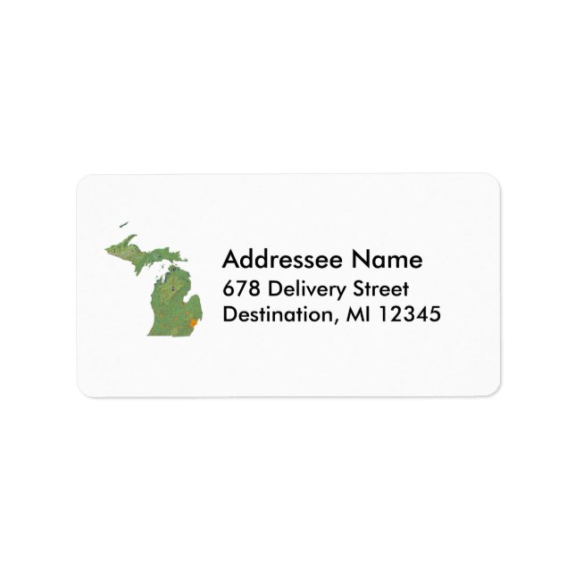 Michigan Map Address Label Adressaufkleber (Vorne)