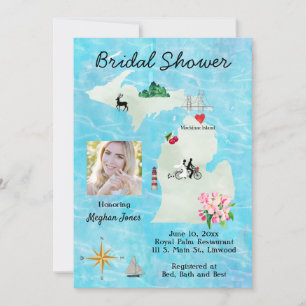 Michigan Map Invitation de douche nuptiale