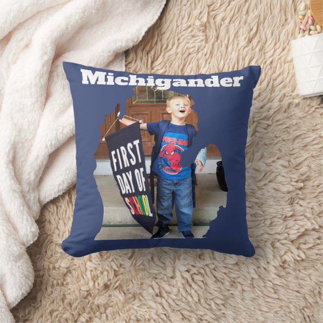 Michigan Map Michigander Foto Kissen (Decke)