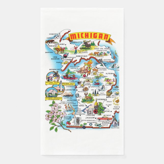 Michigan Map Serviette (Vorderseite)