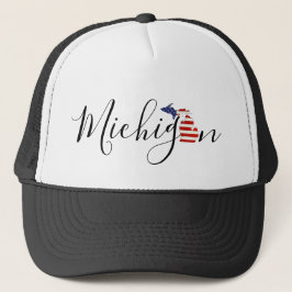 Michigan mit Flag Graphic Truckerkappe