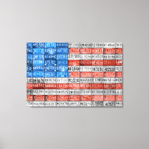 Michigan Nummernschild Flagge der USA Wrapped Canv Leinwanddruck