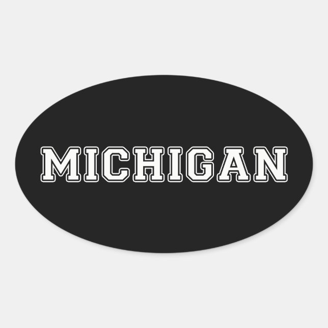 Michigan Ovaler Aufkleber (Vorderseite)
