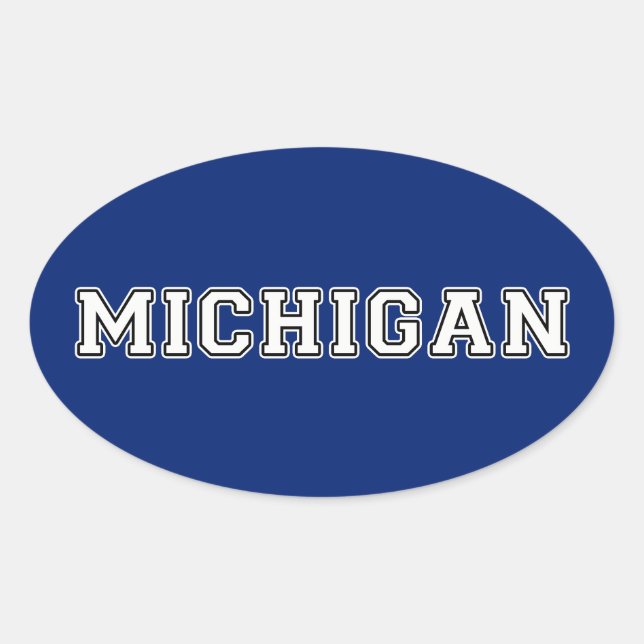 Michigan Ovaler Aufkleber (Vorderseite)
