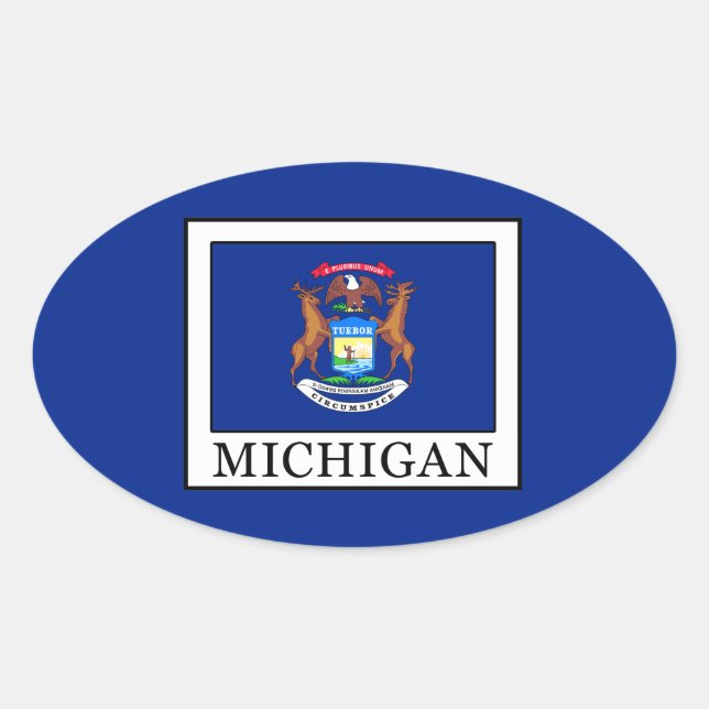Michigan Ovaler Aufkleber (Vorderseite)