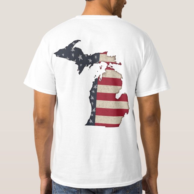 Michigan | Patriotische US Flagge T-Shirt (Rückseite)