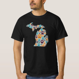 Michigan Paw druckt Black Basic Value T - Shirt