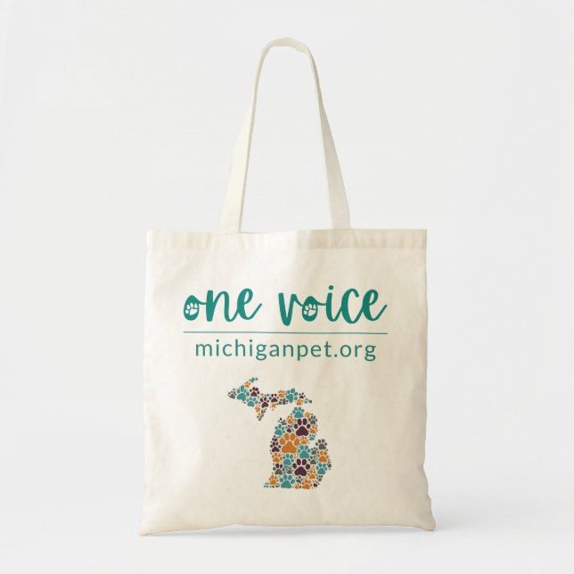 Michigan Paw druckt eine Voice Tote Tag Tragetasche (Vorne)