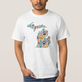 Michigan Paw druckt einen T - Shirt für Grundwerte