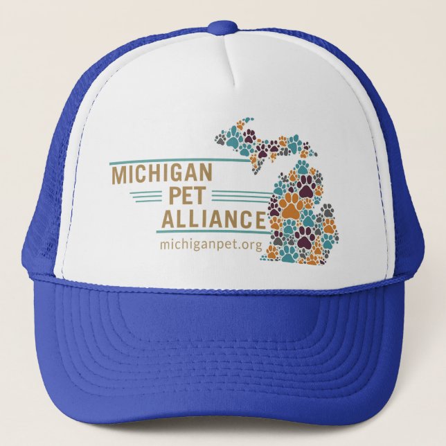 Michigan Paw Prints Ballcap Truckerkappe (Vorderseite)