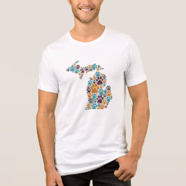 Michigan Paw Prints Bella+Leinwand Tri-Blend Shirt